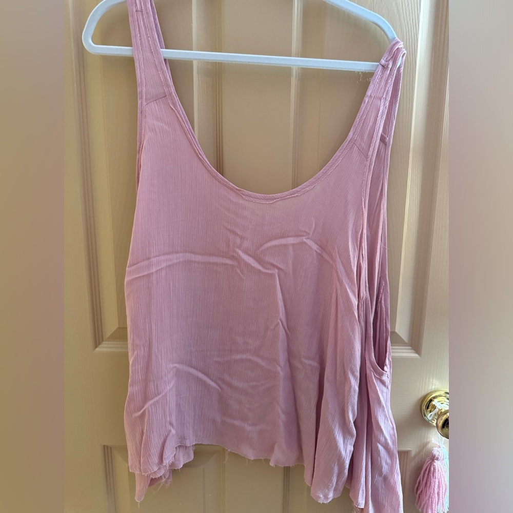 Pink free people long tank